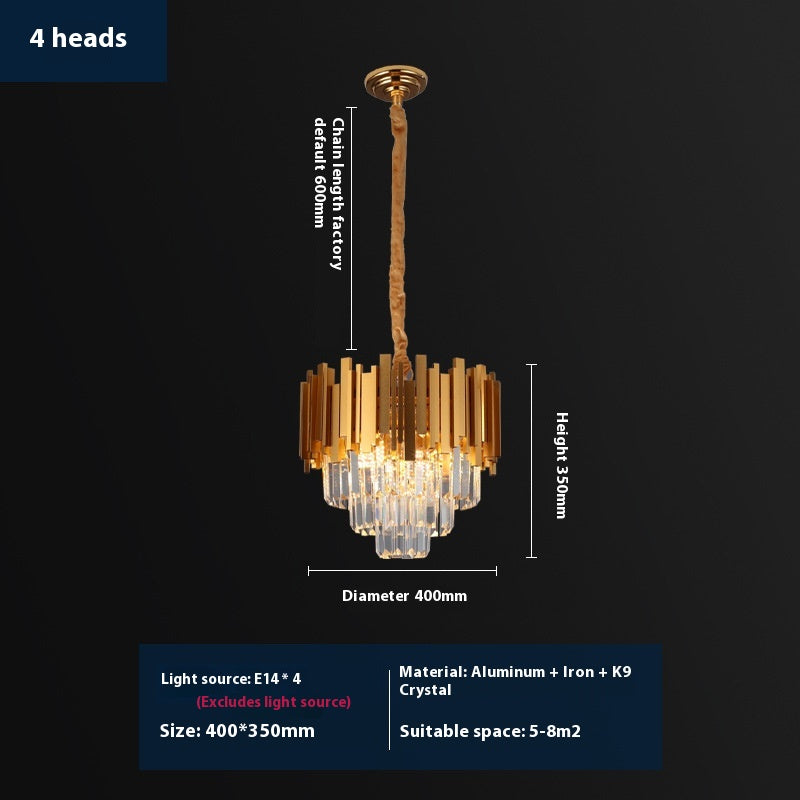 HEIKESZ Light luxury crystal chandelier living room lamp restaurant hotel luxury bedroom aisle lamp Zhongshan factory direct sales post-modern lamp light fixtures for celling lights