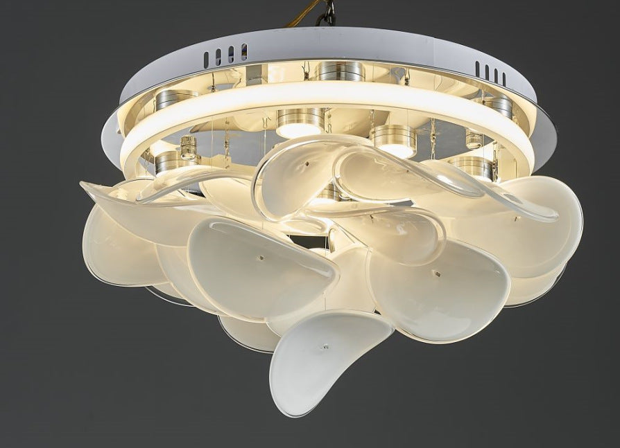 HEIKESZ Nordic Ceiling Lamp Modern Cream French Living Room Bedroom Light Creative Lotus Leaf Designer Dining Room Lamp