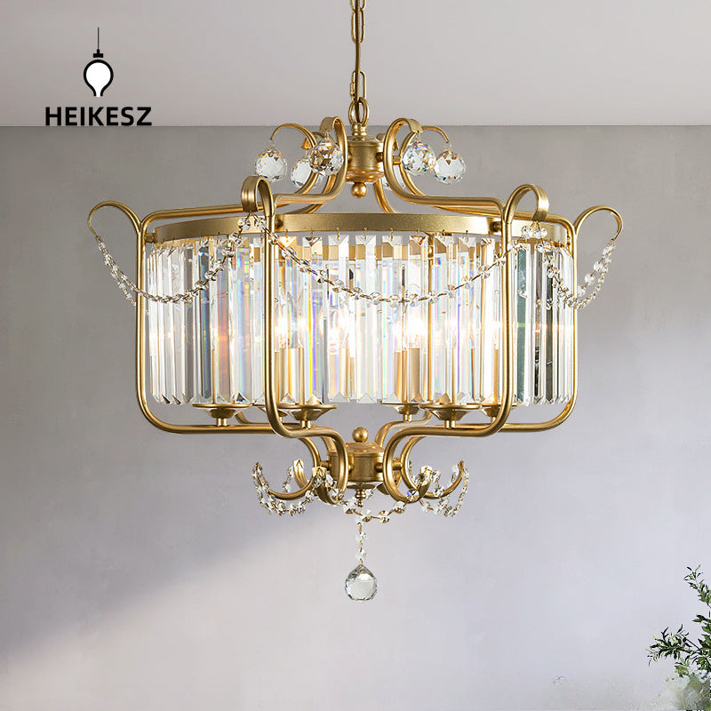 HEIKESZ Factory direct sales American chandelier living room lamp dining room light luxury crystal lamp study simple atmospheric lamp bedroom lighting