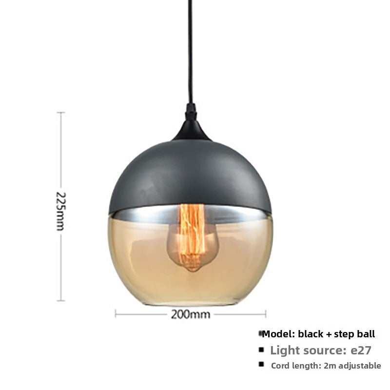 HEIKESZ Industrial Style Ceiling Light Single Head Creative Pendant Lamp for Restaurant Bar Cafe Glass Ball Chandelier