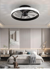HEIKESZ Modern Ceiling Fan Lamp with LED Crystal Lights Remote Control Luxury Bedroom Living Room Restaurant Light Wholesale Nordic Minimalist Design