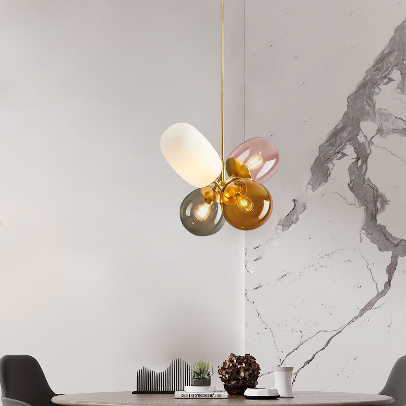 HEIKESZ Modern Glass Balloon Chandelier for Dining Room Creative Art Lighting for Living Room Bedroom Kids Room