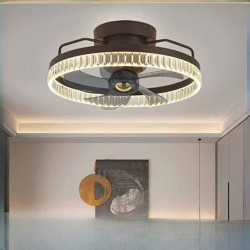 HEIKESZ Electric Fan Chandelier LED Drop Lights Modern Ceiling Fan with Mute Function Nordic Design for Dining Room and Home