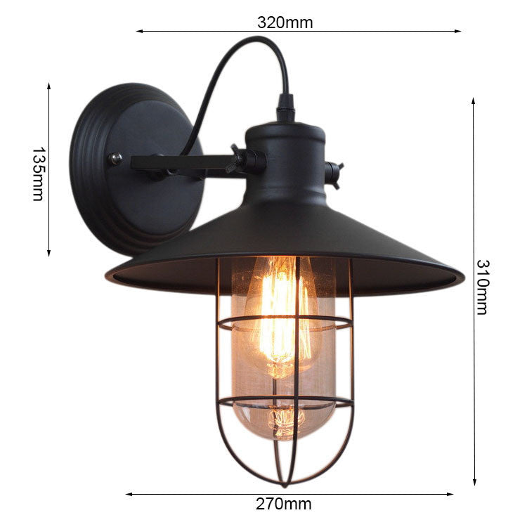 HEIKESZ American Retro Industrial Style Decoration Wall Lamp Bar Restaurant and Cafe Internet Coffee Corridor Aisle Balcony Iron Craft Wall Lamp
