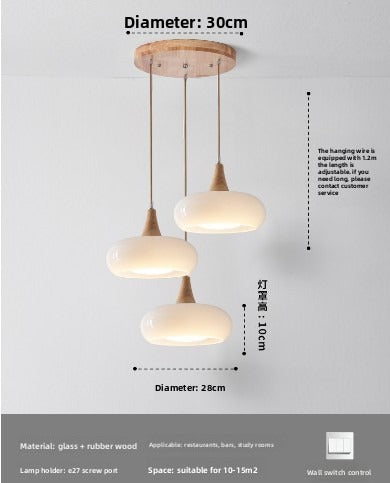 HEIKESZ Nordic creative persimmon chandelier retro Japanese Bauhaus restaurant bar chandelier simple study bedroom hanging lamp light fixtures for celling lights