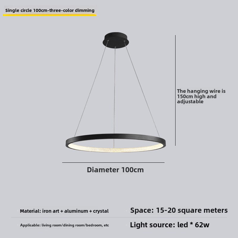HEIKESZ Minimalist living room chandelier post-modern minimalist light luxury dining room lamp designer villa exhibition hall lamp circle main lamp light fixtures for celling lights
