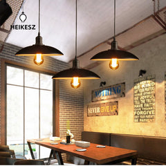 HEIKESZ American Retro Industrial Style Pot Cover Light Restaurant Bar Counter Creative Personality Black and White Iron Simple Single Head Small Droplight LED Light for Bedroom Night Aesthetic Room Lamp