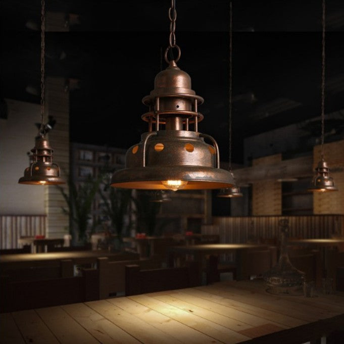 HEIKESZ Retro industrial style restaurant chandelier single head wrought iron old shop bar counter milk tea shop bar American chandelier