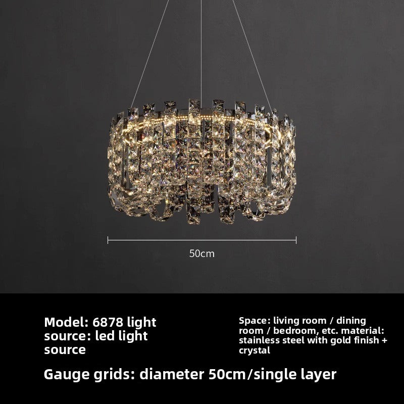 HEIKESZ Luxury Ceiling Light Nordic Crystal Chandelier Modern Minimalist Living Room Dining Lamp High End Hotel Lobby Decoration Main Light