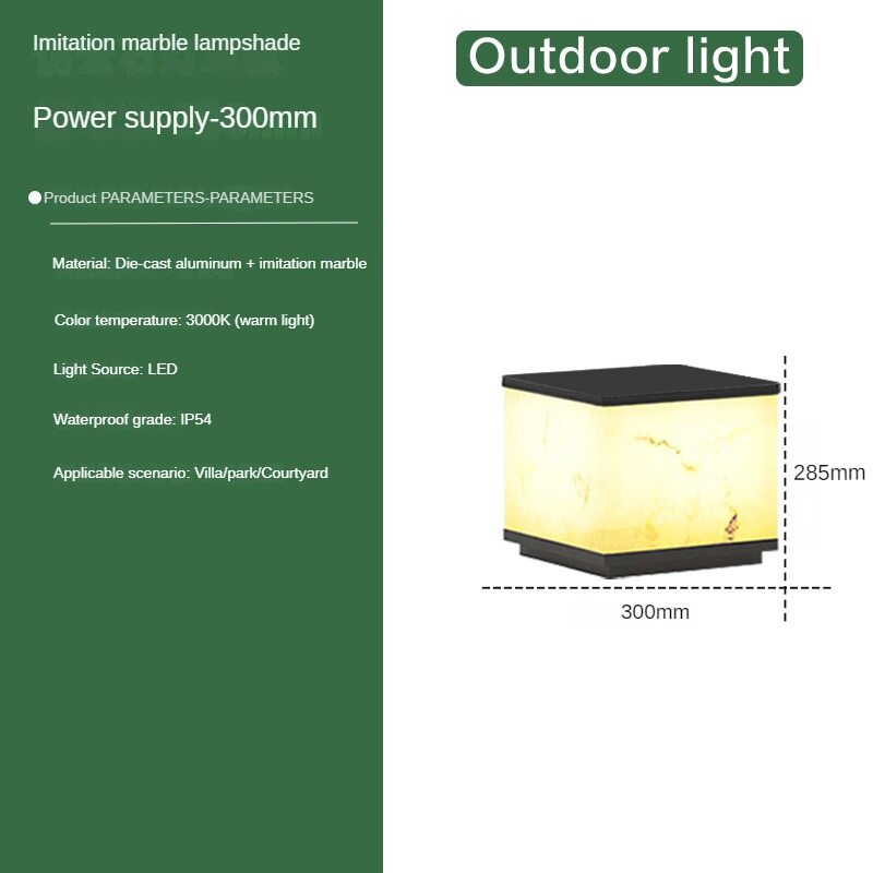 Solar Pillar Lamp Outdoor Yard Lamp Scagliola Waterproof Gate Wall Lamp Garden Decorative Pillar Door Pillar Lamp