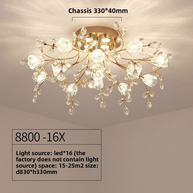 HEIKESZ European Style Ceiling Light Luxury Crystal LED Chandelier Modern Round Living Room Bedroom Lighting Fixture