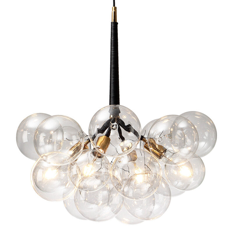 HEIKESZ Modern Minimalist Glass Bubble Chandelier LED Lighting for Living Room Bedroom Dining Room Nordic Ins Design