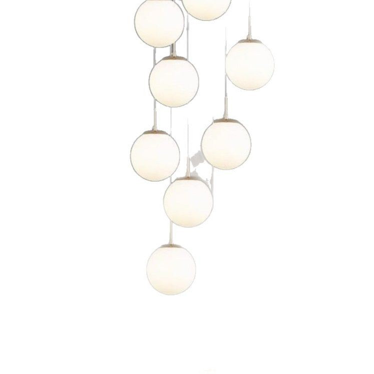 HEIKESZ Nordic modern simple revolving staircase long chandelier duplex building apartment high villa living room building middle floor chandelier lamp light fixtures for celling light
