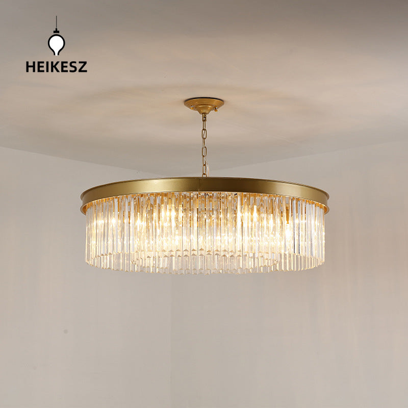 HEIKESZ Amazon cross-border American living room dining room bedroom round crystal chandelier atmosphere modern simple Zhongshan lighting lamp lighting fixtures for celling lighting