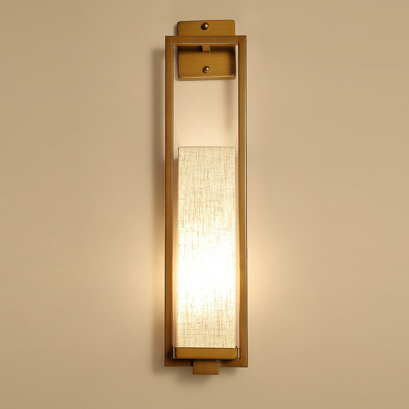 HEIKESZ Chinese Wall Lamp Bronze Classical Long Wall Light for Living Room Bedroom Hotel Guest Room Corridor Decor