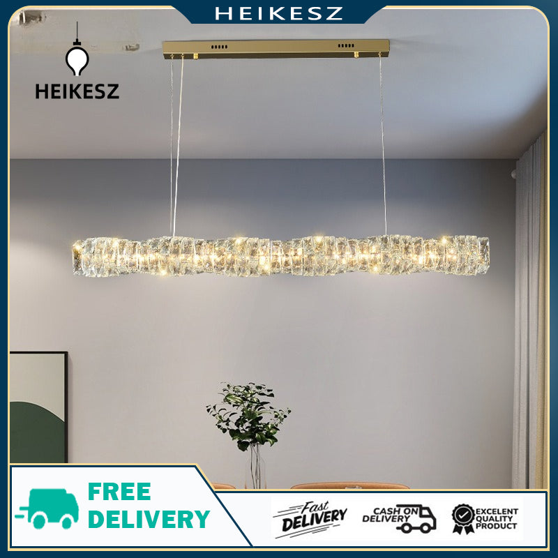HIEKESZ Light luxury restaurant crystal chandelier art modern simple dining room dining table bar counter long luxury designer lamp light fixtures for celling lights