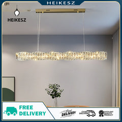 HIEKESZ Light luxury restaurant crystal chandelier art modern simple dining room dining table bar counter long luxury designer lamp light fixtures for celling lights