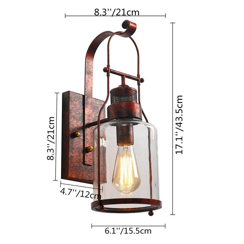 HEIKESZ 【One-year warranty, free shipping】Retro Industrial Style Wall Lamp Coffee Shop Hotel Bar Counter Guest Restaurant Ideas Exclusive for Cross-Border Special Indoor Glass Lamp