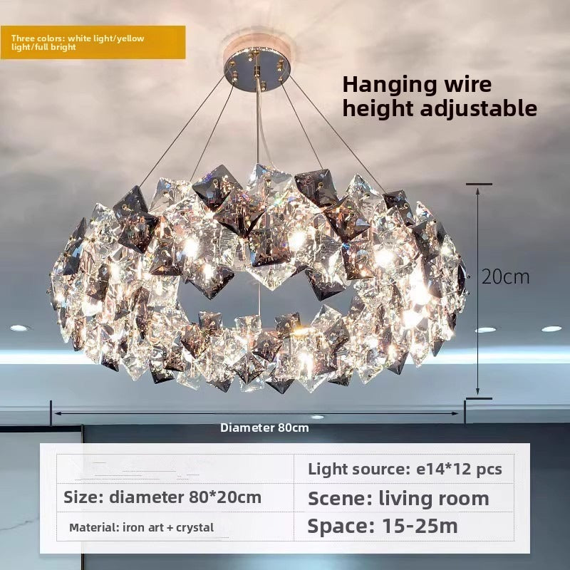 HEIKESZ Postmodern simple light luxury living room hall light bedroom light dining room light bar light room light crystal chandelier lamp light fixtures for celling light