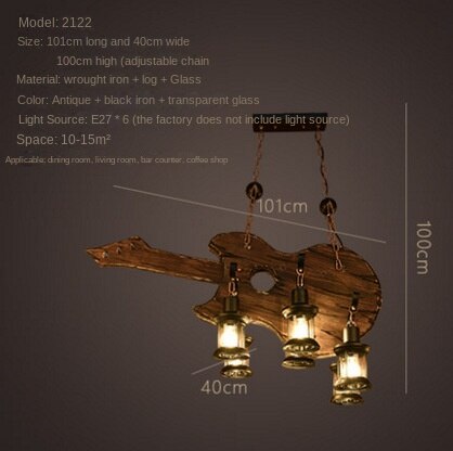 HEIKESZ 【One-year warranty, free shipping】American Retro Industrial Style Restaurant Coffee Shop Boat Wooden Decorative Chandelier Creative Bar Restaurant Box Nostalgic Lamps
