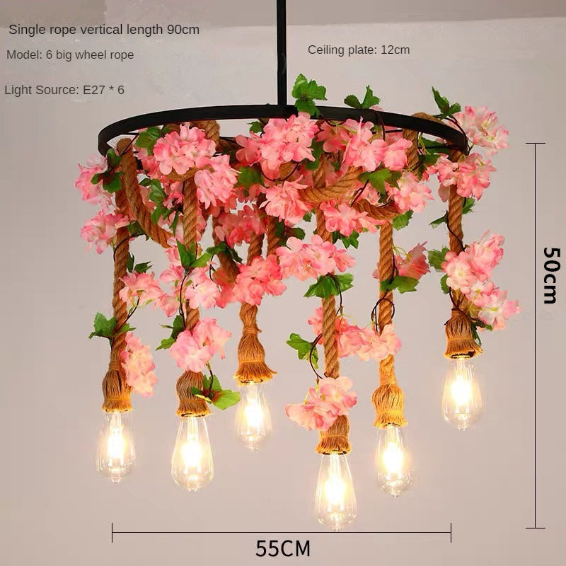 HEIKESZ American Country Pendant Lamp Dining Room/Living Room Bedroom Light Industrial Wind Ceiling Lamp Creative Plant Flowers and Plants Decoration Pendant Lamp LED Light for Bedroom Night Aesthetic Room Lamp