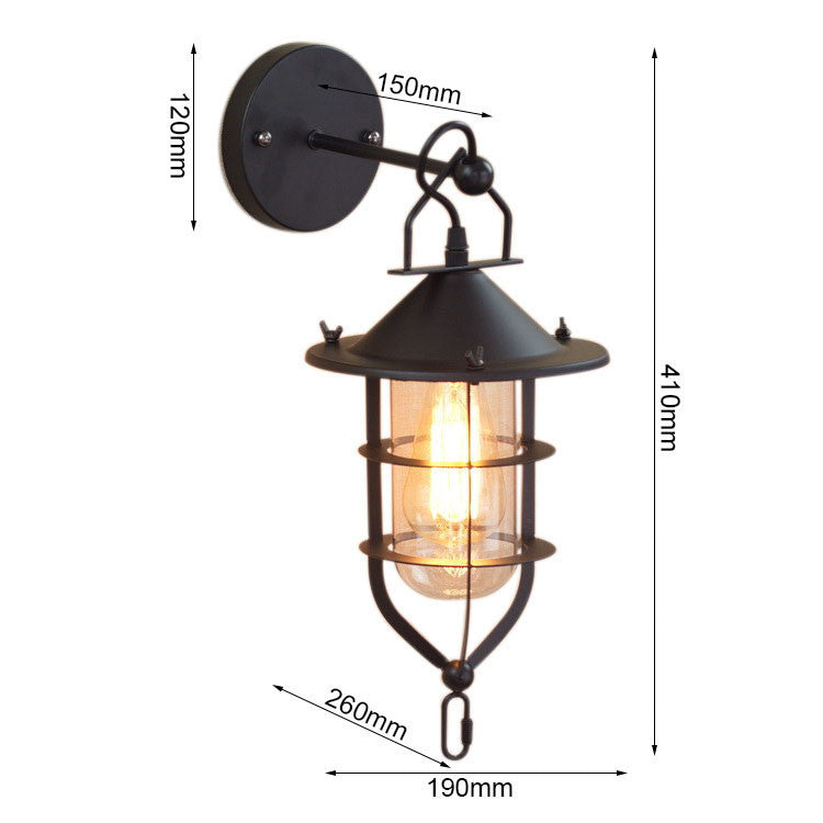 HEIKESZ American Retro Industrial Style Decoration Wall Lamp Bar Restaurant and Cafe Internet Coffee Corridor Aisle Balcony Iron Craft Wall Lamp