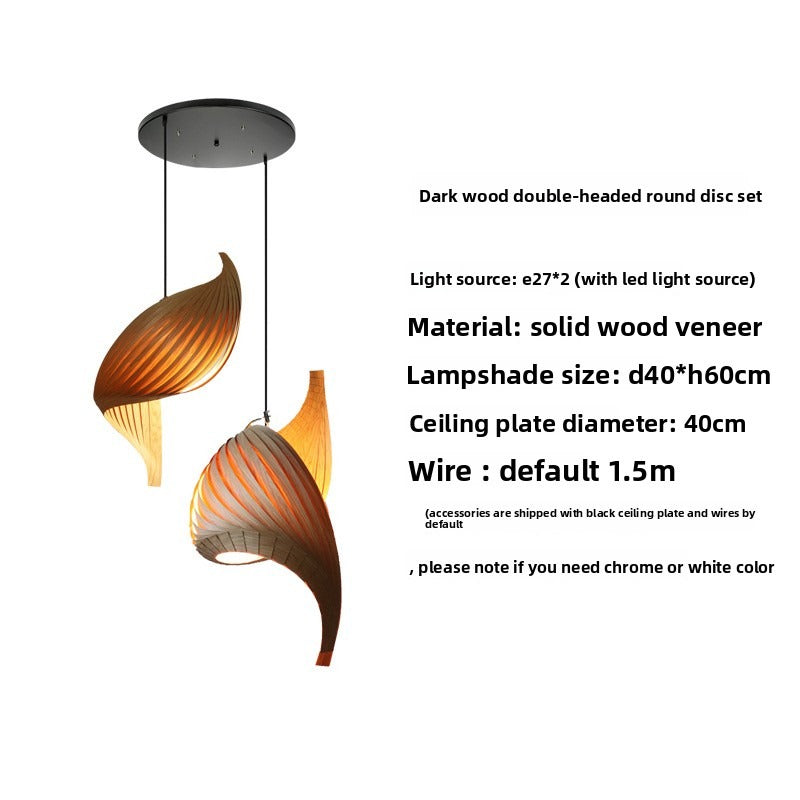 HAIKESZ Japanese Style Loft Staircase Pendant Light Creative Long Line Ceiling Lamp for Living Room Dining Art Wooden Lighting