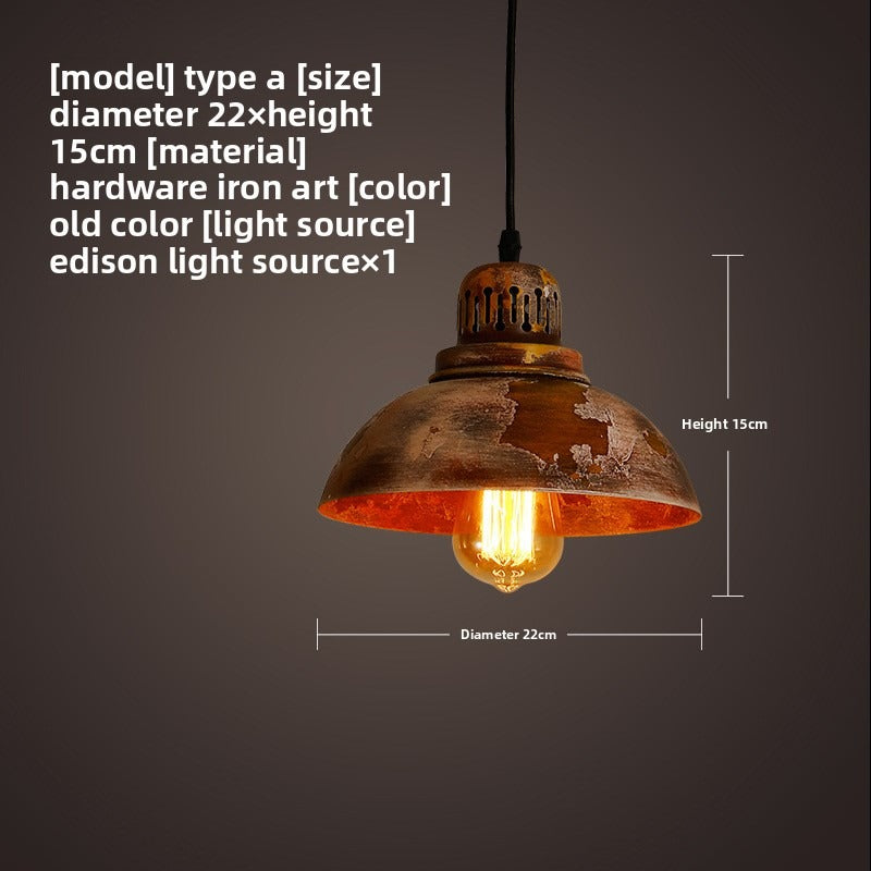 HEIKESZ Vintage Industrial Iron Loft Pendant Light Single Head Retro Style for Cafe Bar Restaurant Creative Design