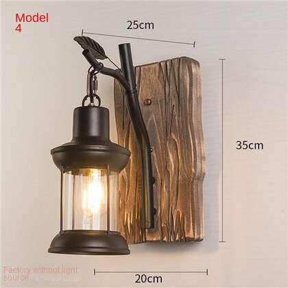 HEIKESZ 【One-year warranty, free shipping】American Retro Industrial Style Wall Lamp Restaurant Coffee Shop Bar Aisle Corridor Creative Solid Wood Hot Pot Restaurant Bar Lamp
