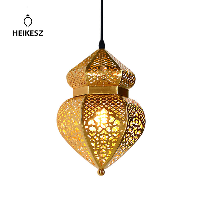 HEIKESZ Xinjiang Arab South East Asia Thai style chandelier Hotel restaurant B & B Inn aisle hollow carved chandelierChandelier, restaurant light, living room light