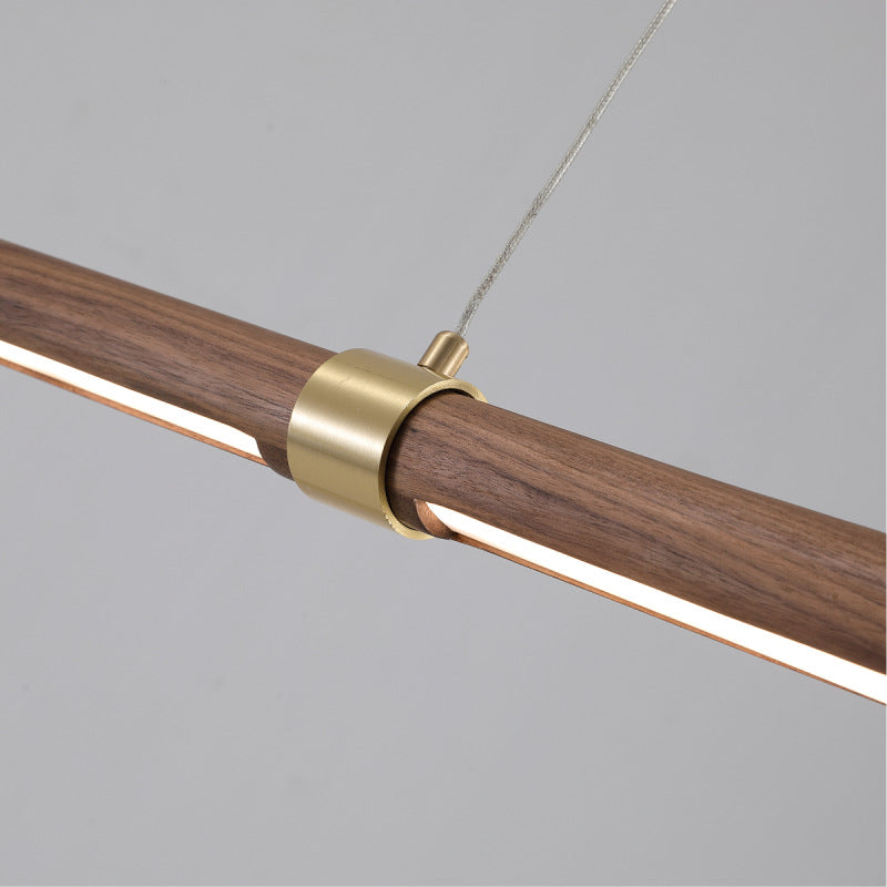HEIKESZ Nordic Minimalist Long Chandelier Chinese Style Tea Room Wood Art Lamp