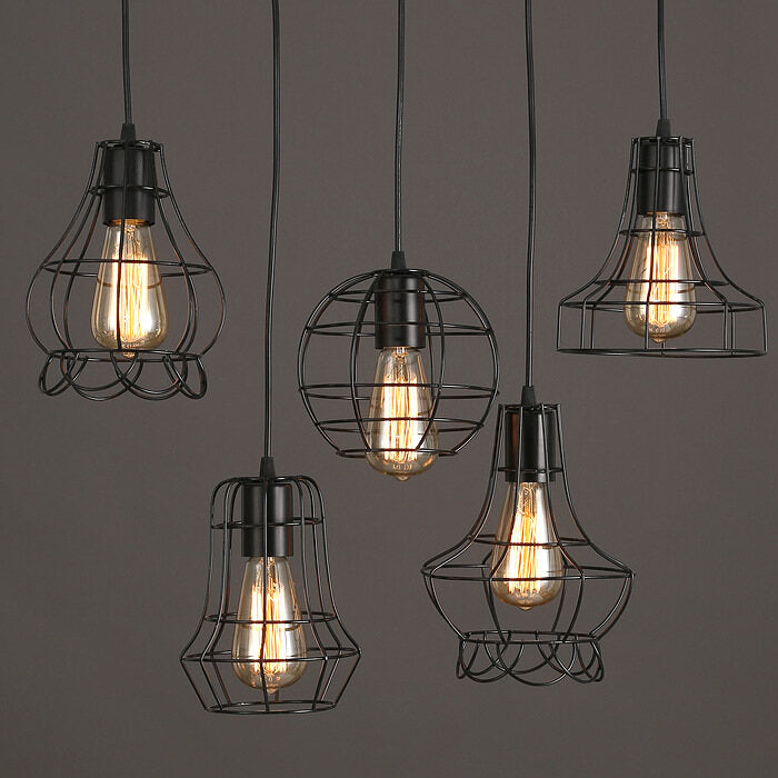 HEIKESZ Iron Small Iron Cage Loft Industrial Chandelier American Country Bar Counter Retro Living Room Cafe Lamps american style retro outdoor indoor retro bedroom lamp american-style Industrial wind
