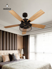 HEIKESZ Modern Ceiling Fan Light with Quiet Motor and Strong Wind Power for Living Room Bedroom Dining Room Home Use