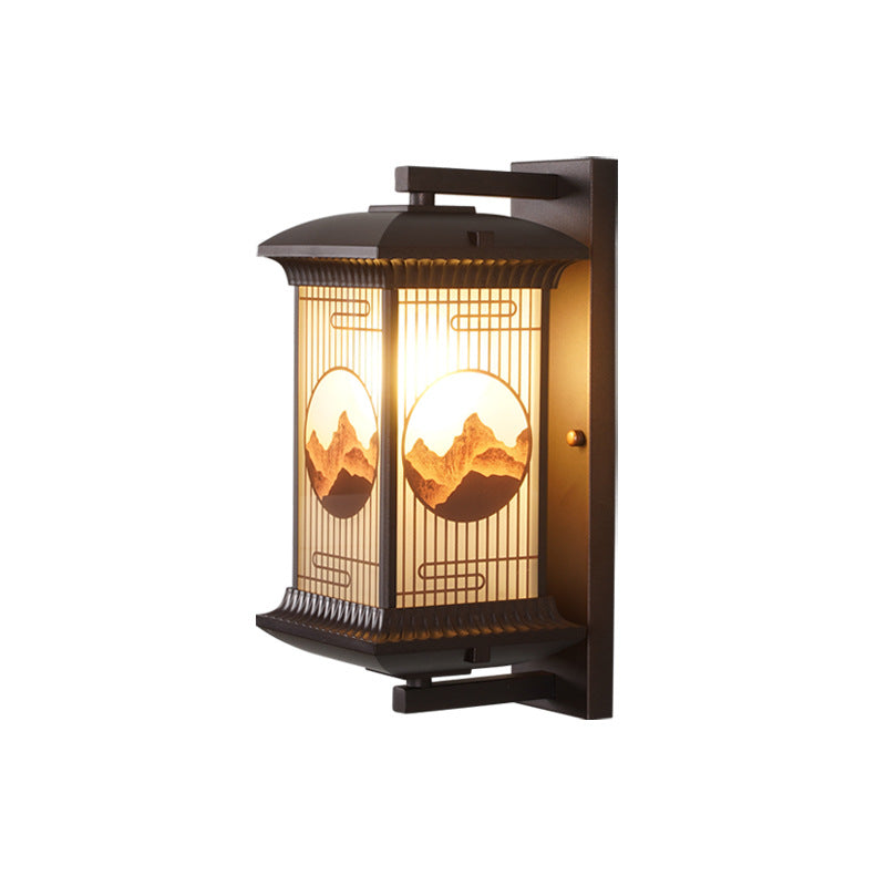 HEIKESZ New Chinese-style exterior wall wall lamp, garden villa terrace gate, retro Fu character outdoor waterproof simple garden lamp