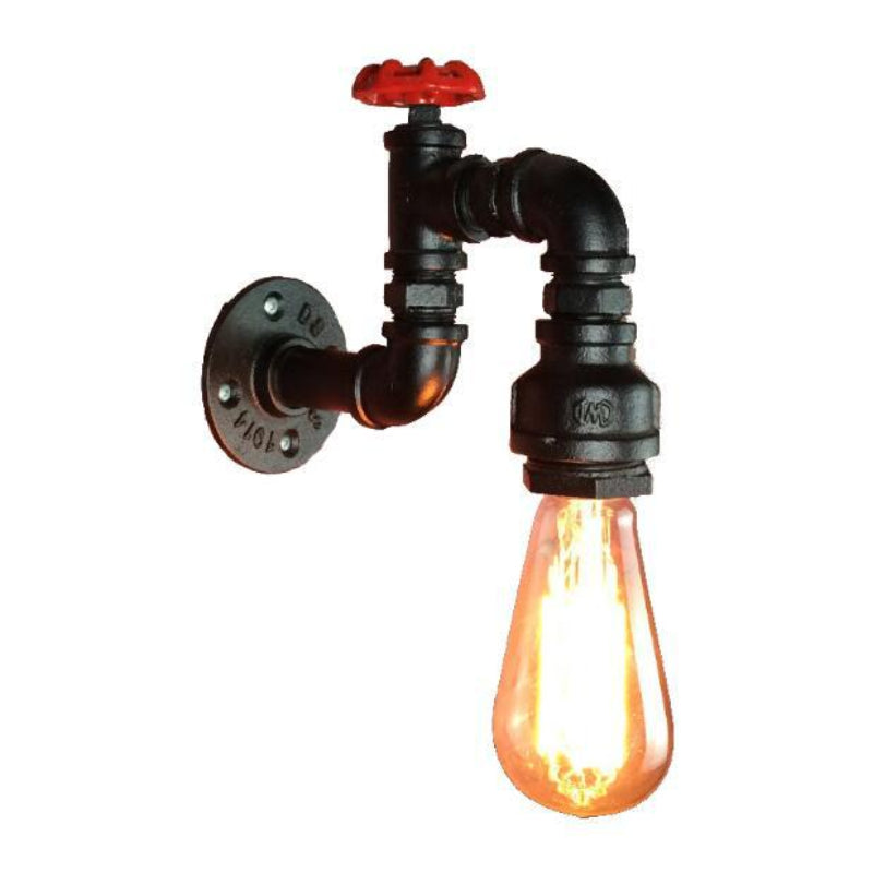 HEIKESZ Wrought iron American industrial wind wall lamp loft retro restaurant bar Internet cafe aisle LED water pipe wall lamp