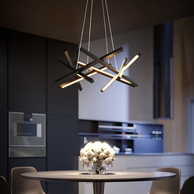 HEIKESZ Post-Modern Golden Chandelier Simple Creative Personality LED Ceiling Light for Living Room Bedroom Dining Room Luxury Lighting