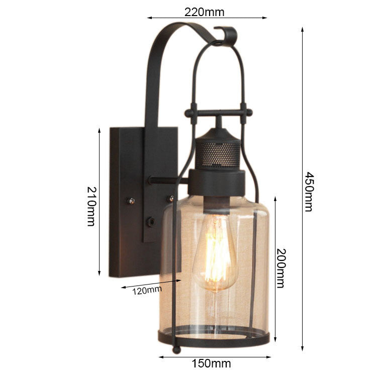 HEIKESZ American Retro Industrial Style Decoration Wall Lamp Bar Restaurant and Cafe Internet Coffee Corridor Aisle Balcony Iron Craft Wall Lamp