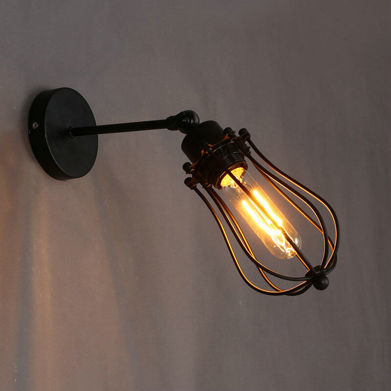 HEIKESZ Nordic American Retro Living Room Balcony Aisle Light Small Iron Frame LED Wall Lamp Creative Country Nostalgic Single Head Pendant Lamp american style retro outdoor indoor retro bedroom lamp american-style Industrial wind