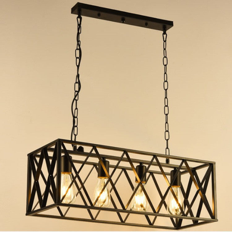 HEIKESZ American Retro Dining Room/Living Room Cafe Pendant Light LOFT Industrial Style Creative Wrought Iron Bar Counter Dining-Table Decoration Pendant Lamp LED Light for Bedroom Night Aesthetic Room Lamp