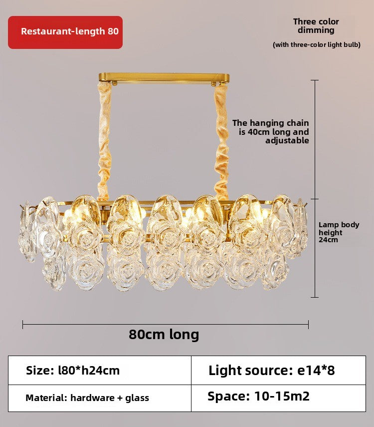 HEIKESZ French light luxury living room chandelier modern hall main light 2024 new creative cream wind rose dining room light lamp light fixtures for celling light