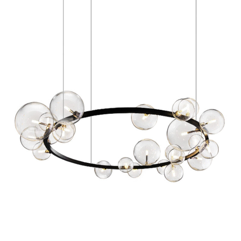 HEIKESZ New Nordic Style Magic Bean Molecule Chandelier Glass Ball Bubble Lamp for Living Room Bedroom Restaurant Simple Design