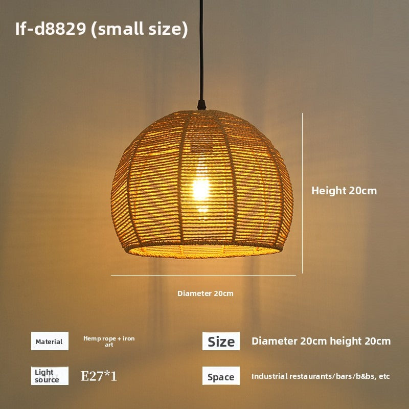 HEIKESZ Vintage Rope Ceiling Light Industrial Iron Pendant Lamp for Restaurant Bar Clothing BBQ Shop Retro Decor Commercial Lighting