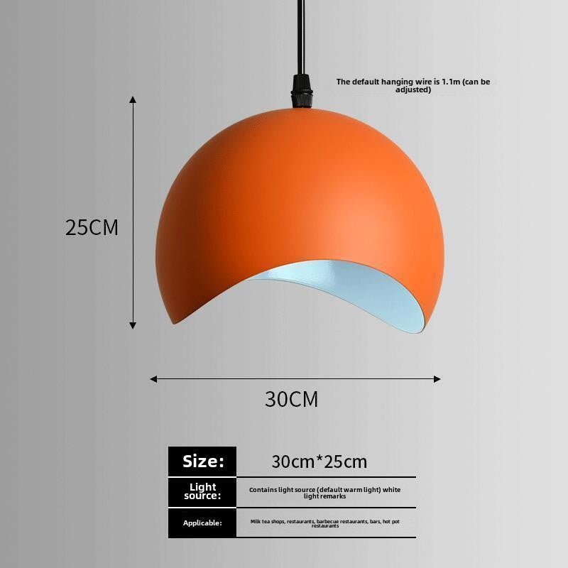 HEIKESZ Nordic industrial wind lamp Internet celebrity creative simple bar restaurant restaurant hot pot shop commercial single head orange chandelier