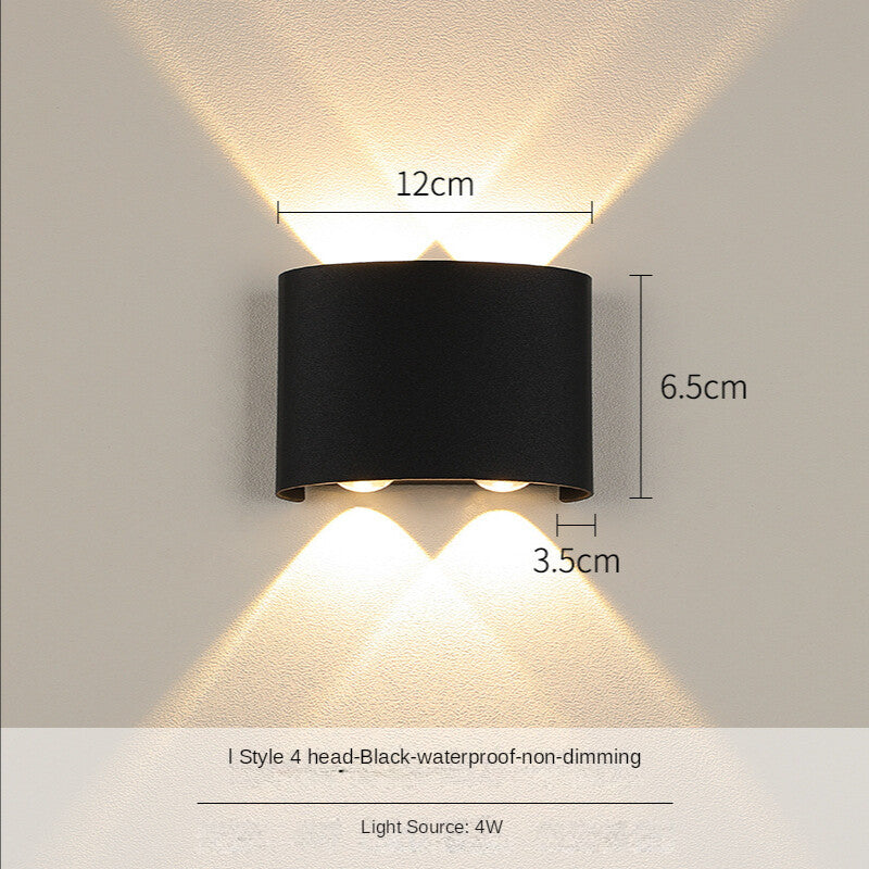HEIKESZ Nordic LED Wall Lamp Waterproof Outdoor Indoor Bedside Corridor Balcony Courtyard Stair Light Warm White Bulb for Living Room Bedroom Lighting
