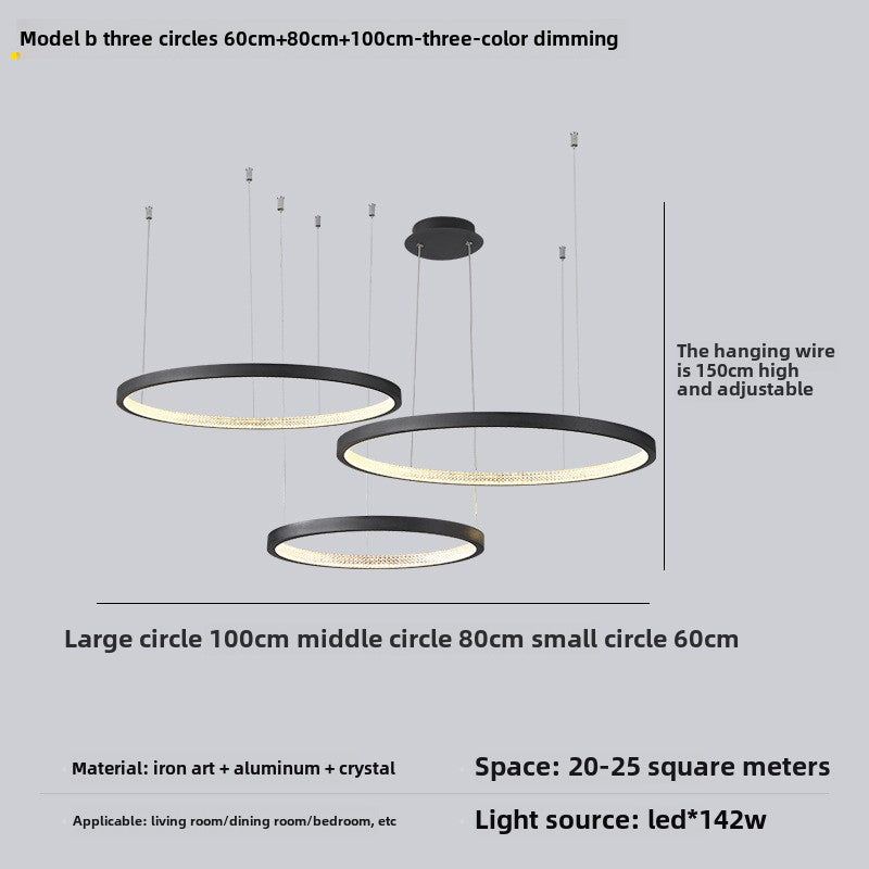 HEIKESZ Minimalist living room chandelier post-modern minimalist light luxury dining room lamp designer villa exhibition hall lamp circle main lamp light fixtures for celling lights