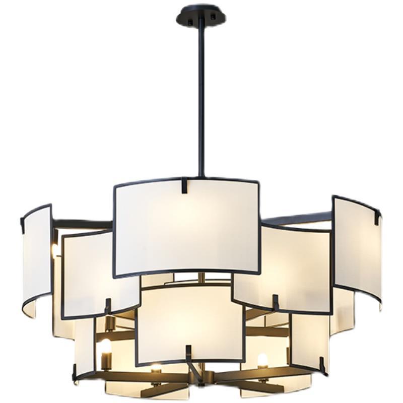 HEIKESZ Zen new Chinese tile living room dining room bedroom simple wrought iron chandelier unique designer lighting lamp light fixtures for celling lighting