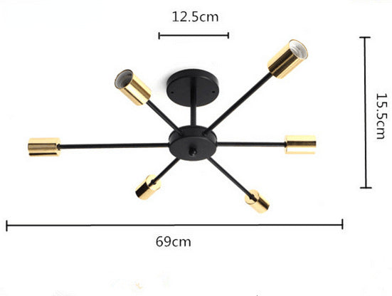 HEIKESZ Nordic Style Living Room Lamp Home Modern Minimalist Restaurant Wrought Iron Ceiling Lamp Creative Personality Corridor Industrial Wind Bedroom Light LED Light for Bedroom Night Aesthetic Room Lamp
