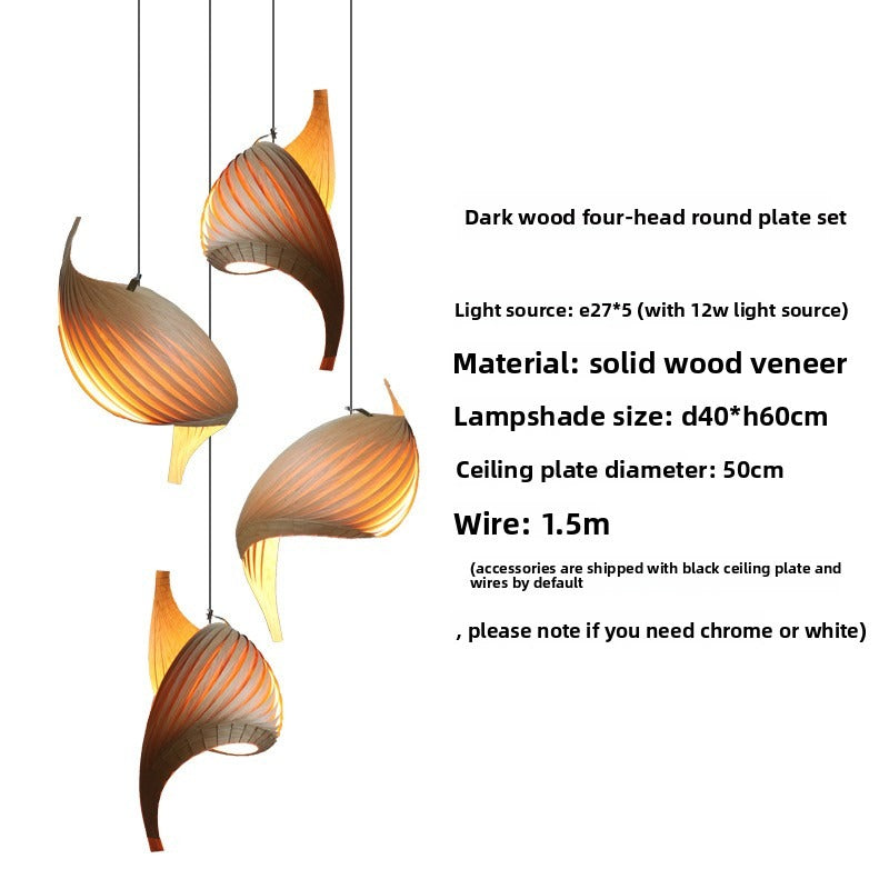 HAIKESZ Japanese Style Loft Staircase Pendant Light Creative Long Line Ceiling Lamp for Living Room Dining Art Wooden Lighting
