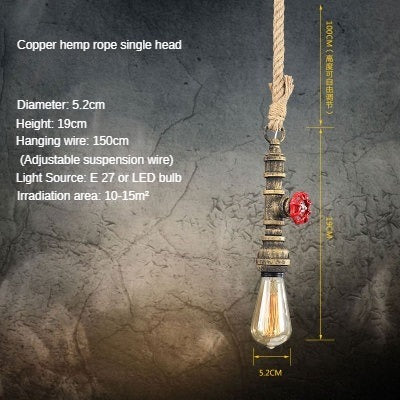HEIKESZ American retro water pipe ceiling light restaurant coffee shop creative clothing store LOFT industrial style multi head combination light
