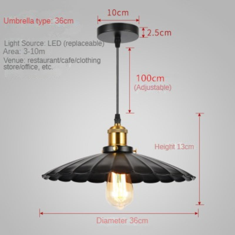 HEIKESZ Cross-Border Hot Droplight Guest Restaurant Bar Creative Coffee Shop Clothing Store Window Pot Cover UFO Black Dress Droplight LED Light for Bedroom Night Aesthetic Room Lamp